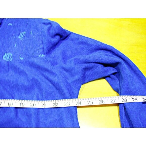 Vintage Womens 80s Basic Editions Intimates Front Zip Fleece Robe Blue Sz Medium - Picture 9 of 12